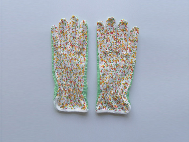 Floral print non-slip gloves
