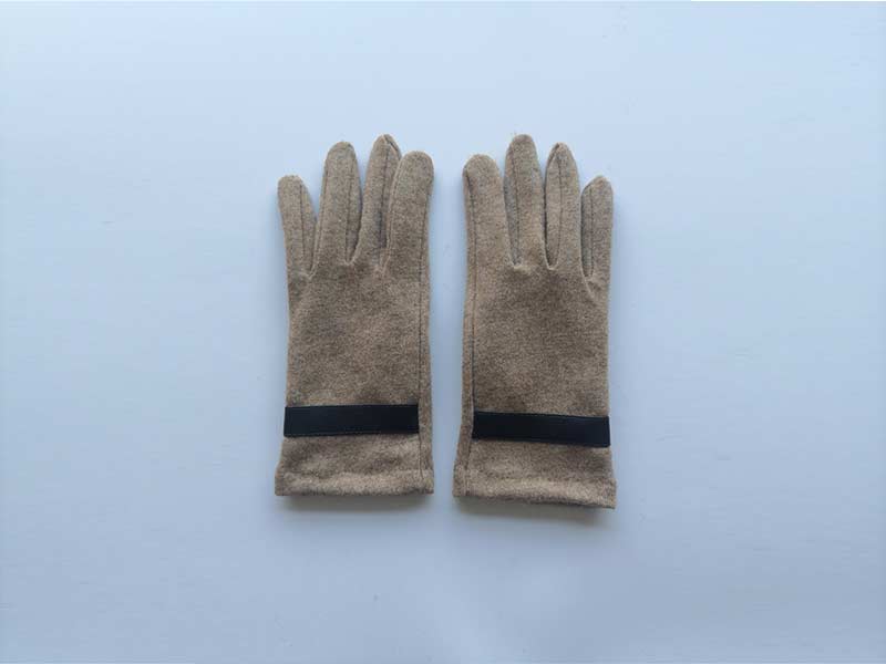 Gloves with leather ornament