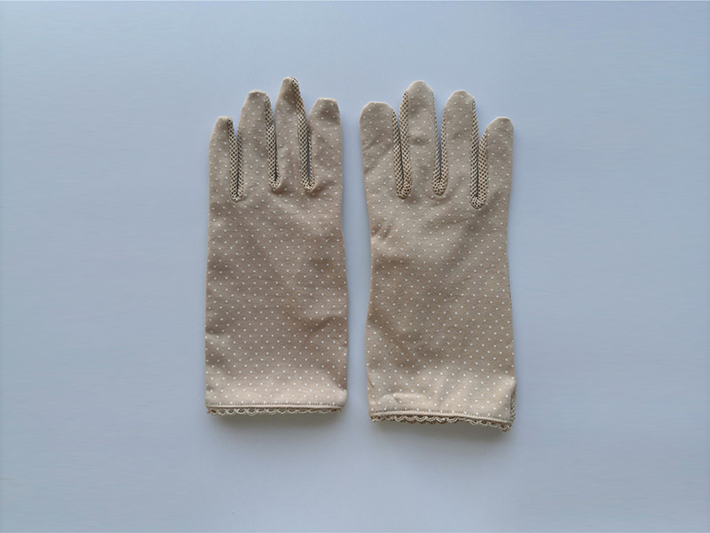 UV protection gloves with wave point pattern and lace