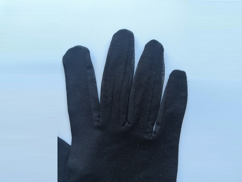 UV protection solid color gloves with grid cloth splicing and cool feeling