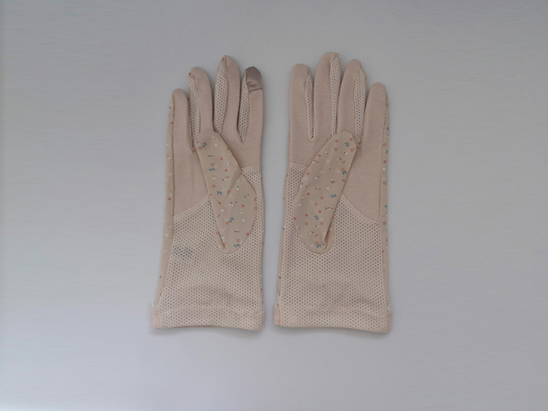 Japanese style UV protection gloves with popolar flower pattern and bow