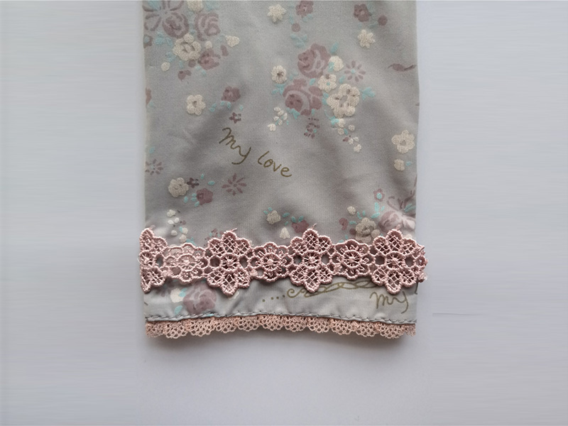 Japanese style UV protection gloves with  popolar flower pattern and lace-5